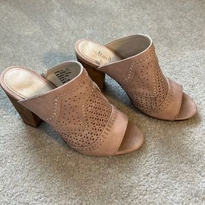Altar’d State beige heeled clogs